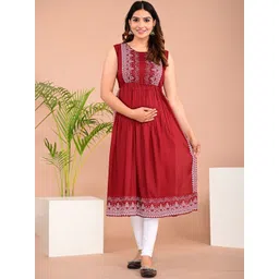 BAESD Ethnic Motifs Printed Maternity Empire Kurta-picture-17