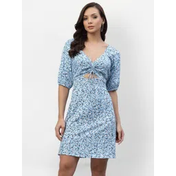 BAESD Floral Print Crepe A-Line Dress-picture-32