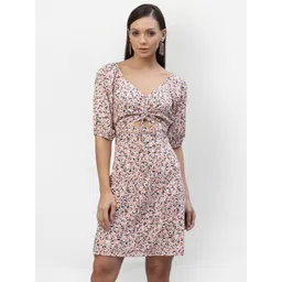 BAESD Floral Print Crepe A-Line Dress-picture-14