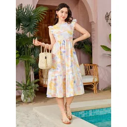 BAESD Floral Print Empire Midi Dress-picture-15