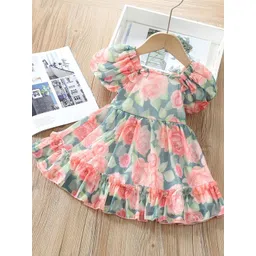 BAESD Floral Print Flared Sleeve A-Line Dress-picture-21