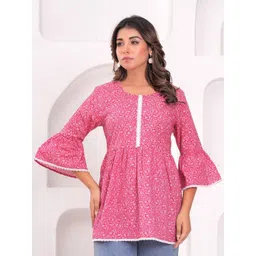 BAESD Floral Print Flared Sleeve Cotton Top-picture-27