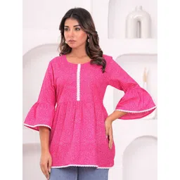 BAESD Floral Print Flared Sleeve Cotton Top-picture-15