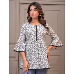 BAESD Floral Print Flared Sleeve Cotton Top-picture-32