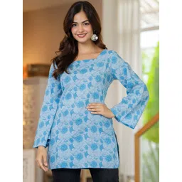 BAESD Floral Print Flared Sleeve Cotton Top-picture-29