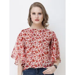 BAESD Floral Print Flared Sleeve Georgette Top-picture-34