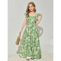 BAESD Floral Print Flutter Sleeve Fit & Flare Dress-picture-32