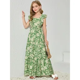 BAESD Floral Print Flutter Sleeve Fit & Flare Dress-picture-18