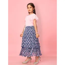 BAESD Floral Print Flutter Sleeve Georgette Maxi Dress-picture-25