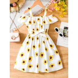 BAESD Floral Print Off-Shoulder Flutter Sleeve Fit & Flare Dress-picture-16