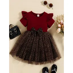 BAESD Floral Print Puff Sleeve Net Fit & Flare Dress-picture-23