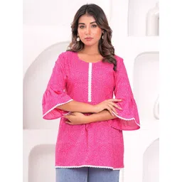 BAESD Floral Printed Flared Sleeve Cotton Top-picture-26