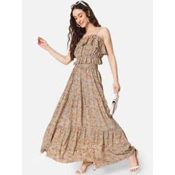 BAESD Floral Printed Maxi Flared Skirt image 3