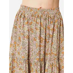 BAESD Floral Printed Maxi Flared Skirt image 5