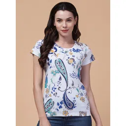 BAESD Floral Printed Round Neck Short Sleeves Cotton T-shirt-picture-32