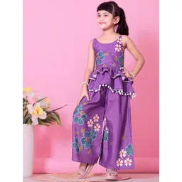 BAESD Floral Printed Round Neck Top With Palazzos-picture-43