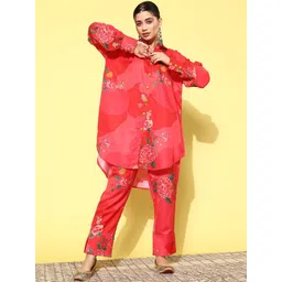 BAESD Floral Printed Shirt Collar Shirt With Trousers Co-Ords-picture-16