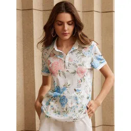 BAESD Floral Printed Shirt Collar Top-picture-39