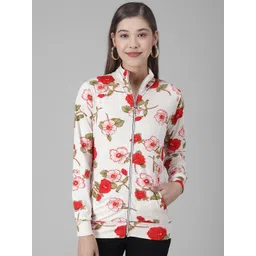 BAESD Floral Printed Stand Collar Tailored Jacket-picture-39