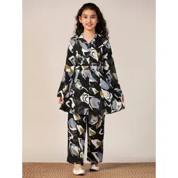 BAESD Girls Abstract Printed A-Line Kurta with Palazzos-picture-30