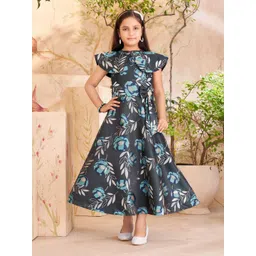 BAESD Girls Abstract Printed Peter Pan Collar Gown Maxi Dress-picture-15