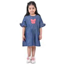 BAESD Girls Animal Embroidered Denim Cotton A-Line Dress-picture-46