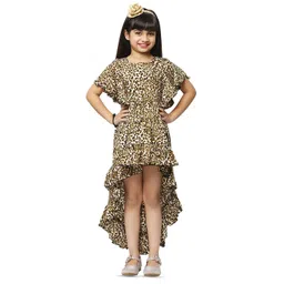 BAESD Girls Animal Printed Flared Sleeve Fit & Flare Dress-picture-30