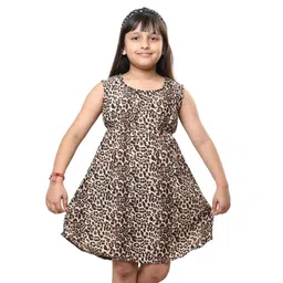 BAESD Girls Animal Printed Sleeveless Crepe A-line Dress-picture-44