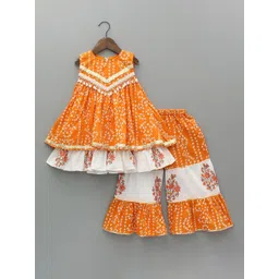 BAESD Girls Bandhani Printed Regular Kurta with Sharara-picture-13