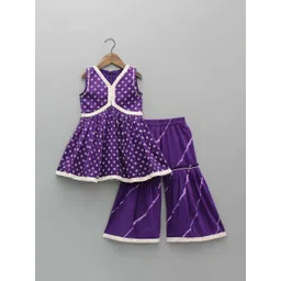 BAESD Girls Bandhani Printed Regular Kurta with Sharara-picture-11