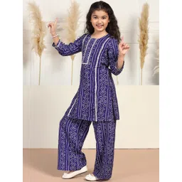 BAESD Girls Bandhani Printed Regular Kurta with Trousers image 5