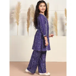 BAESD Girls Bandhani Printed Regular Kurta with Trousers image 3