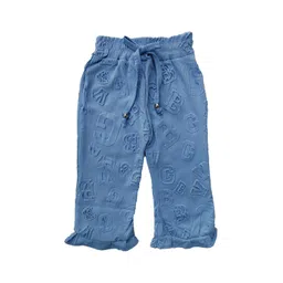 BAESD Girls Blue Cotton Casual Regular Fit Drawstring Mid-Rise Trousers-picture-25