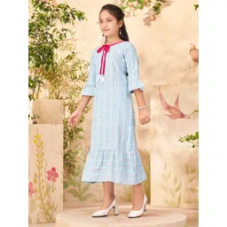 BAESD Girls Checked Drop-Waist Midi Dress-picture-24