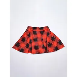 BAESD Girls Checked Flared Knee Length Skirt-picture-21