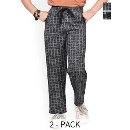 BAESD Girls Checked Pack Of 2 Dry-Fit Track Pants-picture-24