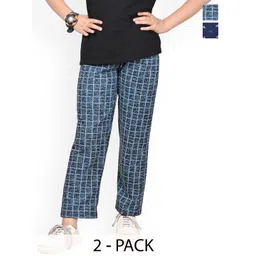 BAESD Girls Checked Pack Of 2 Dry Fit Track Pants-picture-25