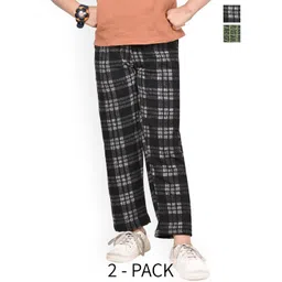 BAESD Girls Checked Pack Of 2 Dry Fit Track Pants-picture-26