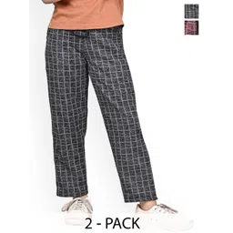 BAESD Girls Checked Pack Of 2 Dry-Fit Track Pants-picture-31