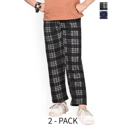 BAESD Girls Checked Pack Of 2 Dry-Fit Track Pants-picture-33