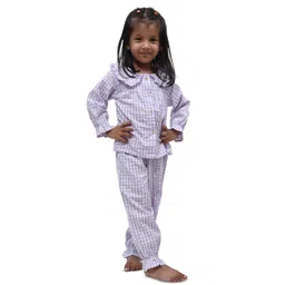 BAESD Girls Checked Pure Cotton Top With Trousers-picture-50