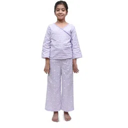 BAESD Girls Checked Pure Cotton Top With Trousers-picture-44