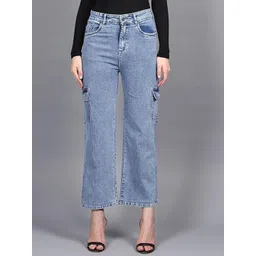 BAESD Girls Comfort Straight Fit High-Rise Clean Look Cotton Cargo Jeans-picture-43