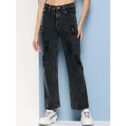 BAESD Girls Comfort Straight Fit High-Rise Highly Distressed Heavy Fade Stretchable Jeans-picture-23