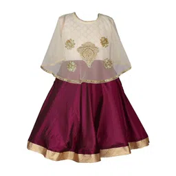 BAESD Girls Embellished Cape Sleeve Fit & Flare Party Wear Dress image 1