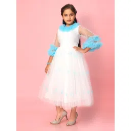 BAESD Girls Embellished Net Fit & Flare Maxi Dress image 5