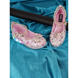 BAESD Girls Embellished Printed Party Ballerinas With Bows & LED Lights-picture-25