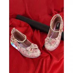 BAESD Girls Embellished Printed Party Ballerinas With Bows & LED Lights-picture-24
