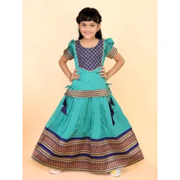BAESD Girls Embellished Puffed Sleeves Zari Ready to Wear Lehenga Choli-picture-31