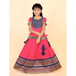 BAESD Girls Embellished Puffed Sleeves Zari Ready to Wear Lehenga Choli-picture-23